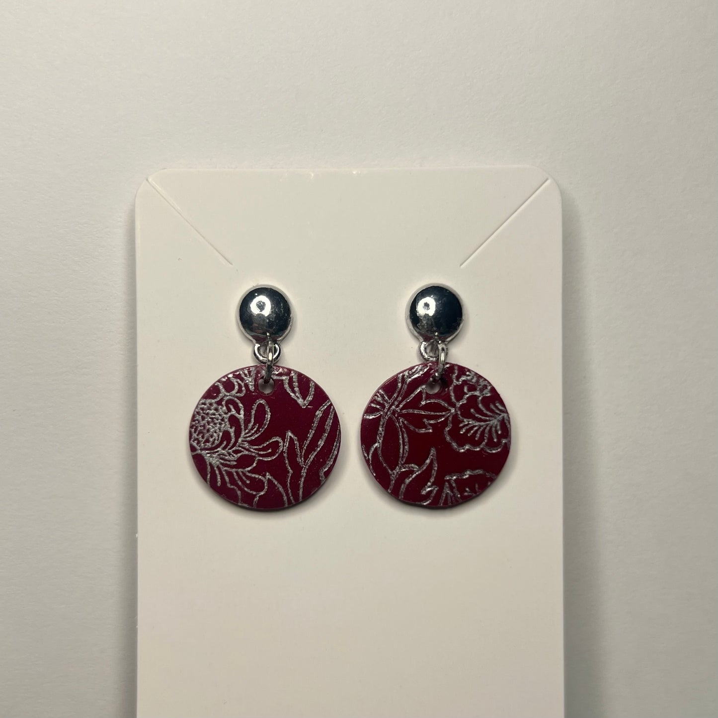 Crimson Circle Studs