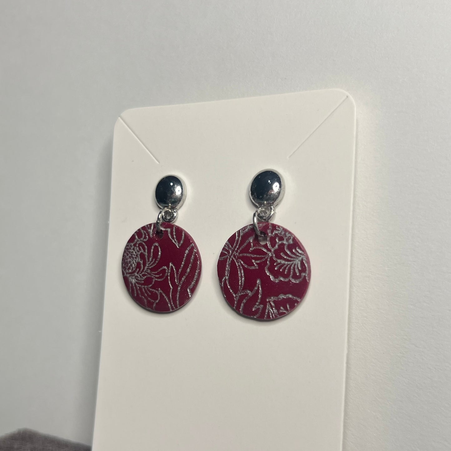 Crimson Circle Studs